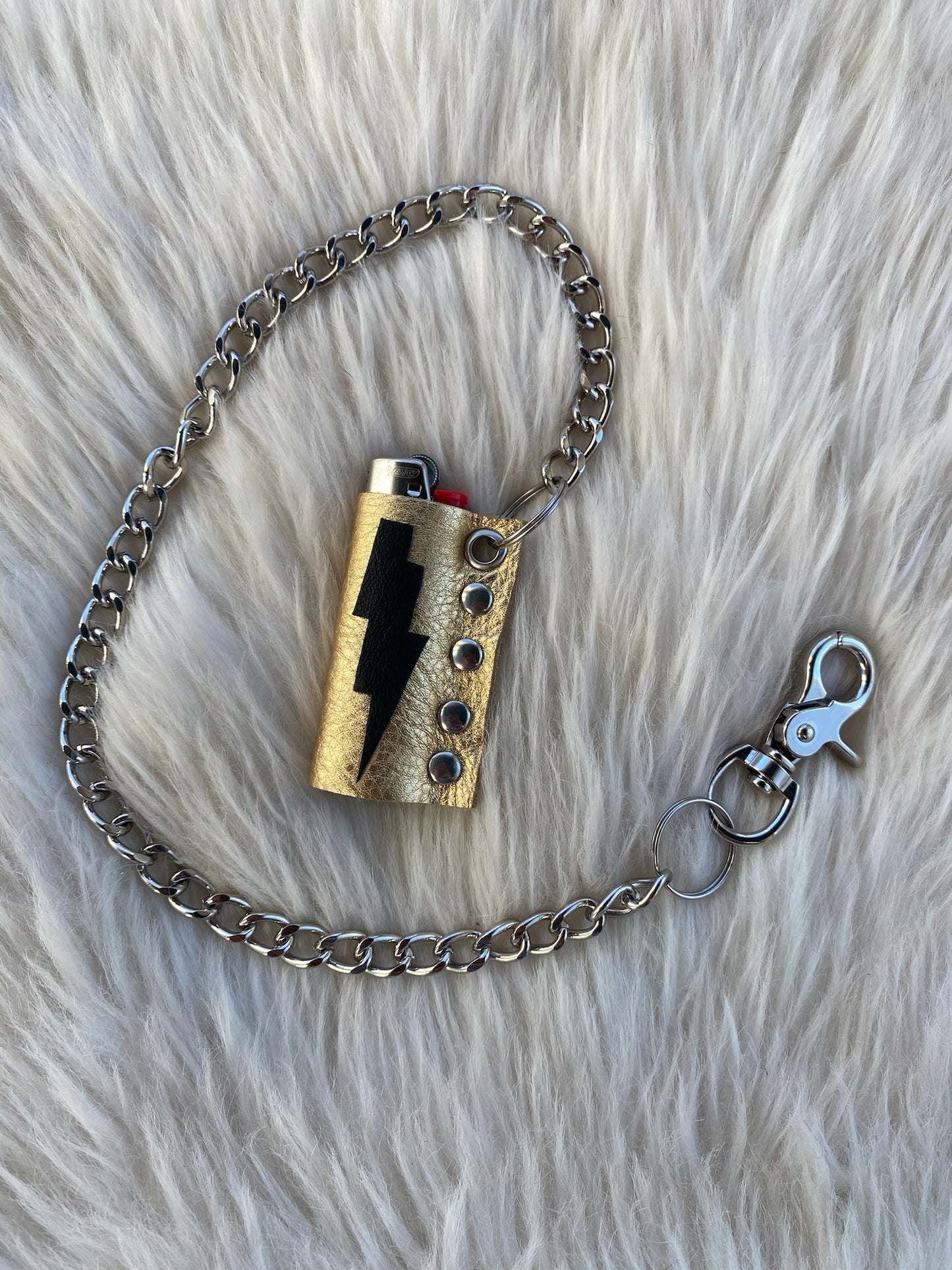 Electric Gold Lighter Case w/ Black Bolt