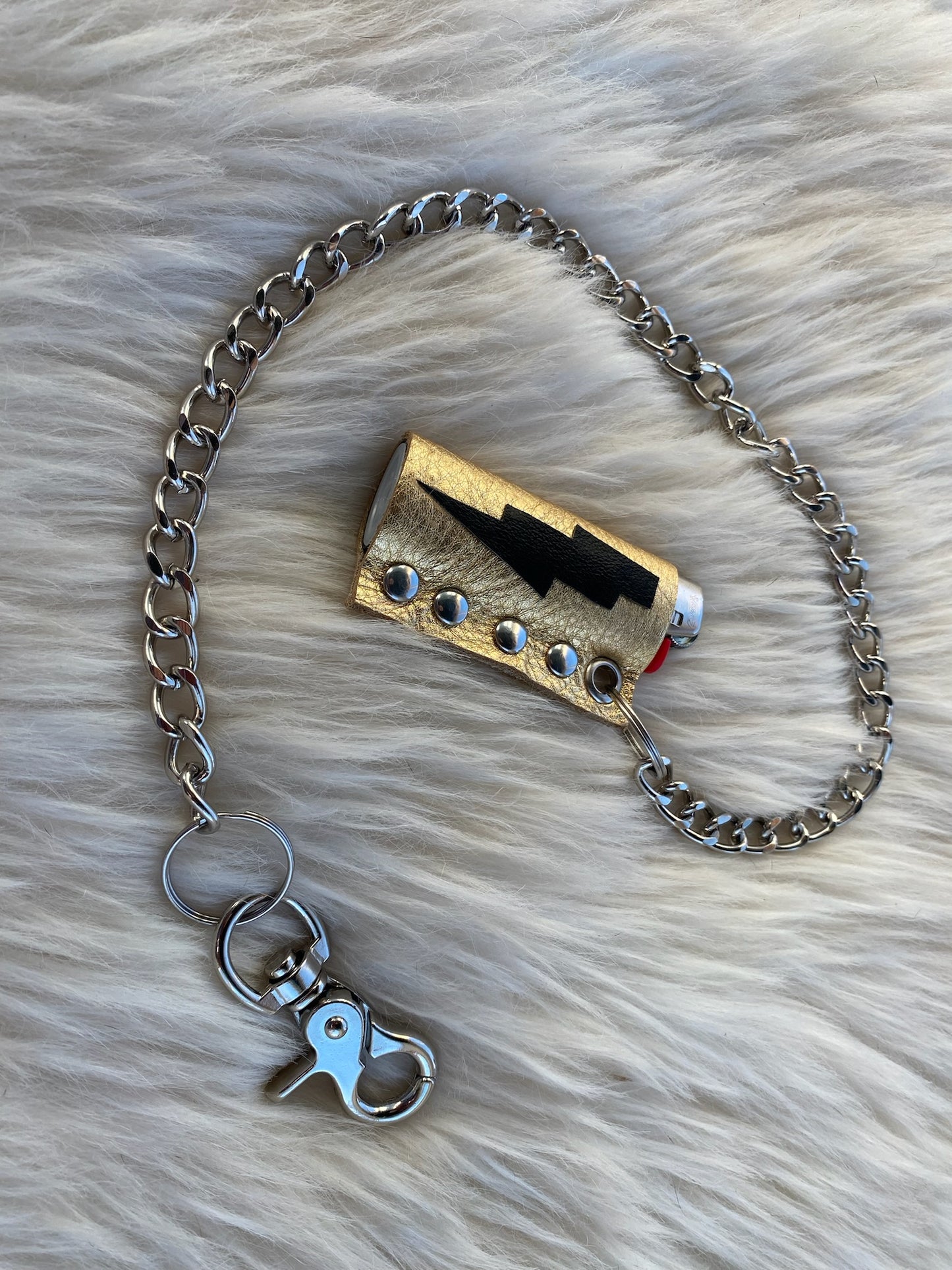 Electric Gold Lighter Case w/ Black Bolt