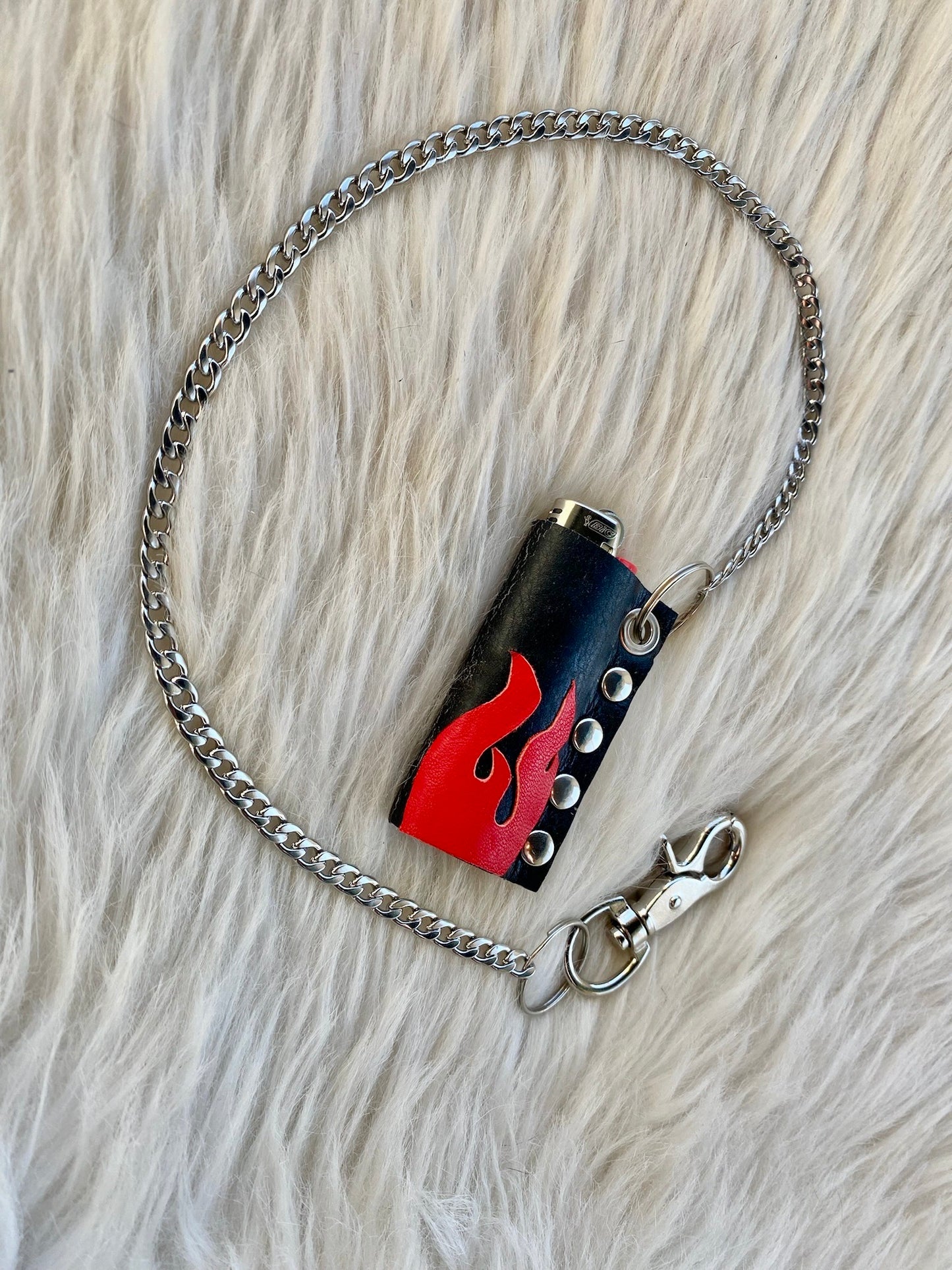 Turbo Flame Lighter Case w/ Chain