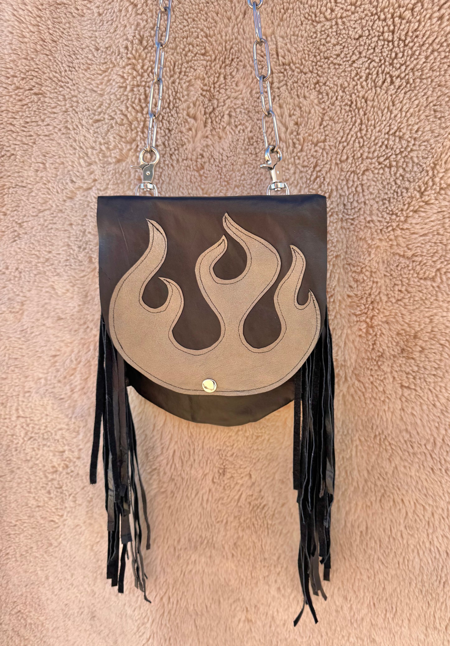 Silver Flame Biker Bag