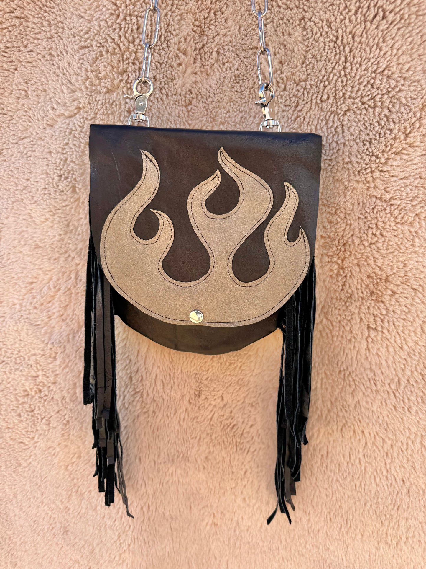 Silver Flame Biker Bag