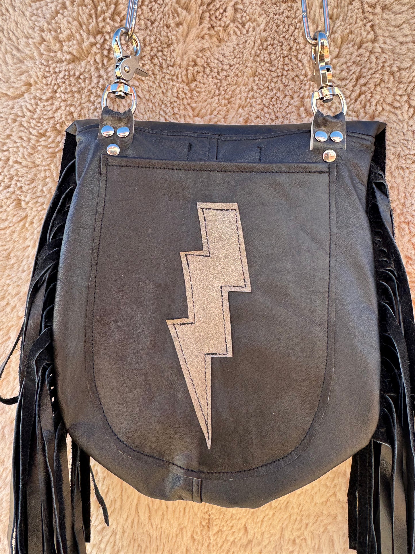 Silver Flame Biker Bag