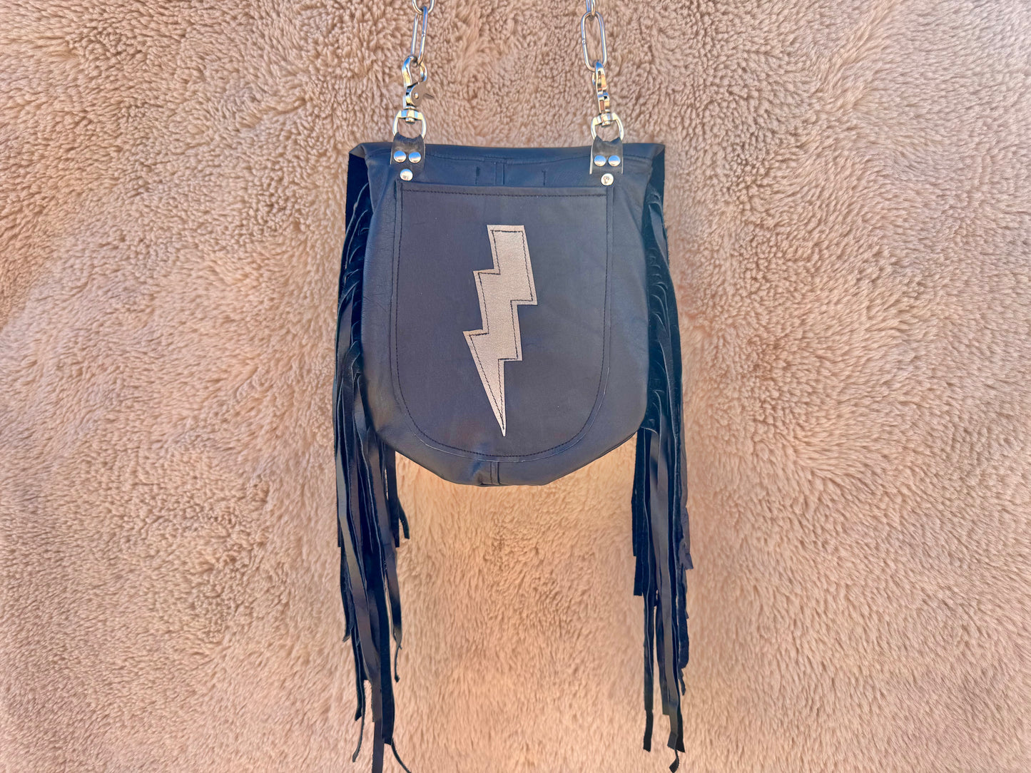 Silver Flame Biker Bag