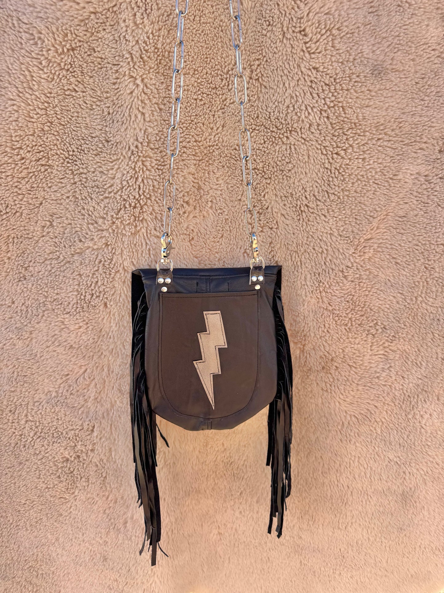 Silver Flame Biker Bag