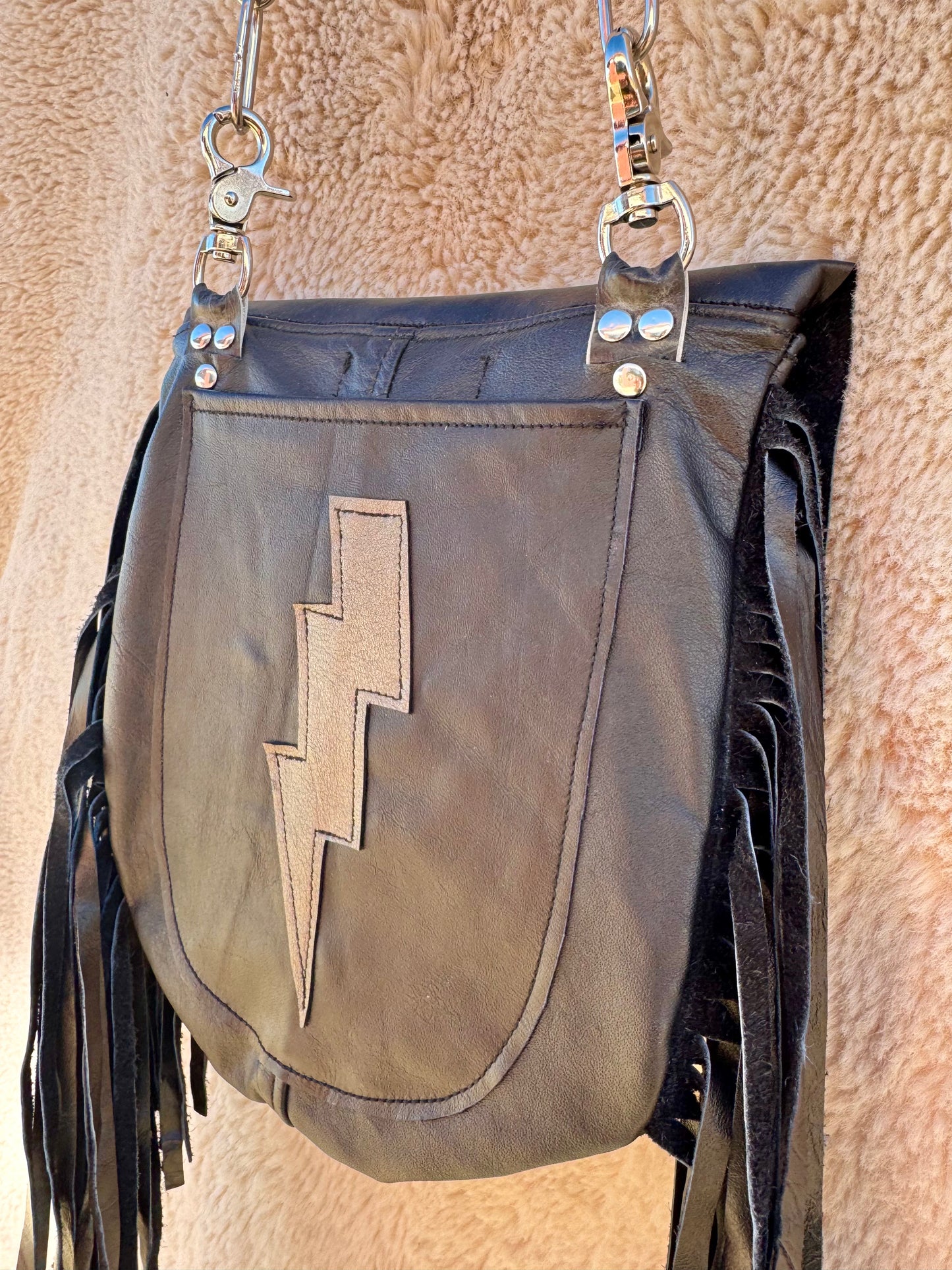 Silver Flame Biker Bag