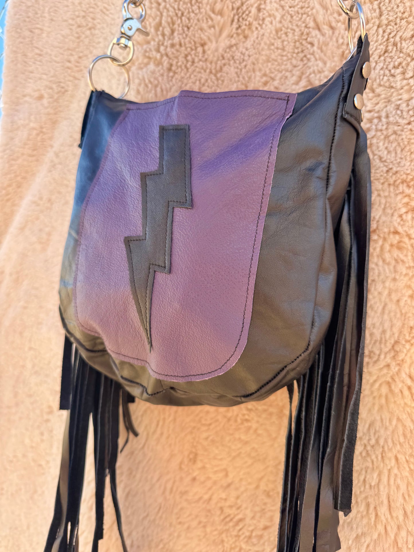 Purple Flame Biker Bag