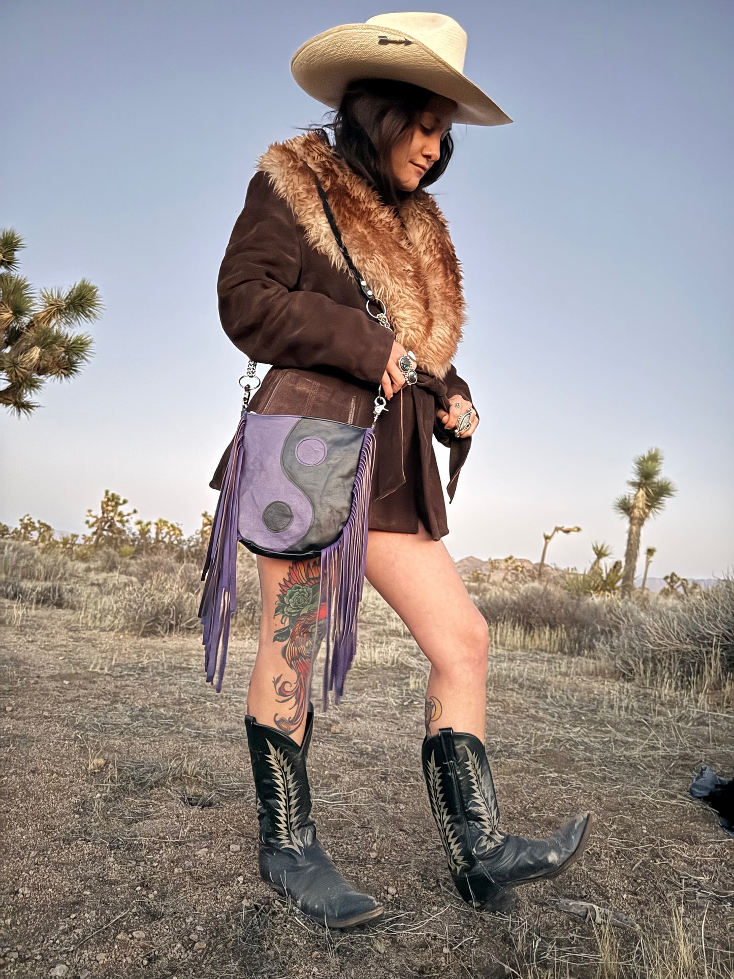 Amethyst Yin Yang Biker Bag