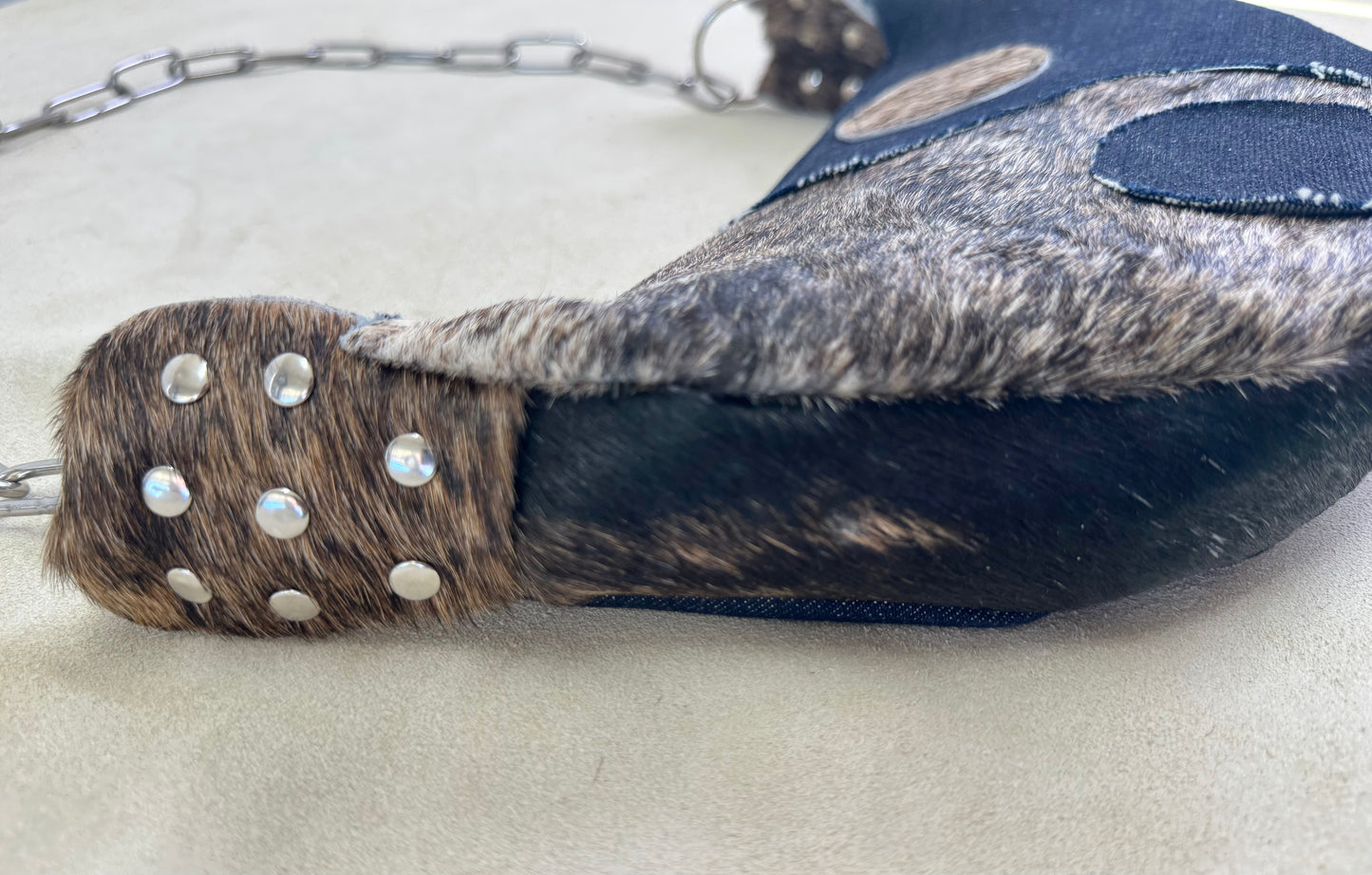 Half Moon Yin Yang-Denim Handbag