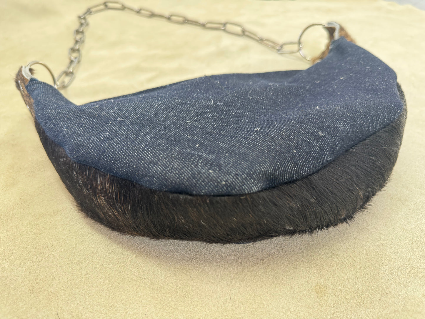 Half Moon Yin Yang-Denim Handbag
