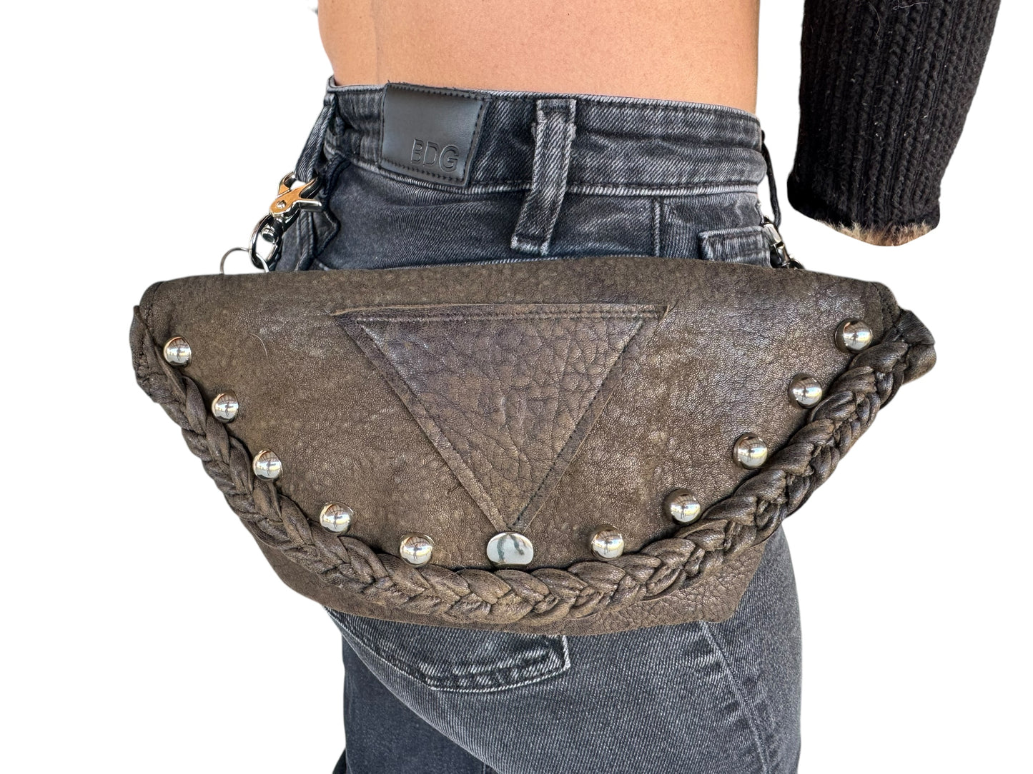 Studded Chain Belt Bag