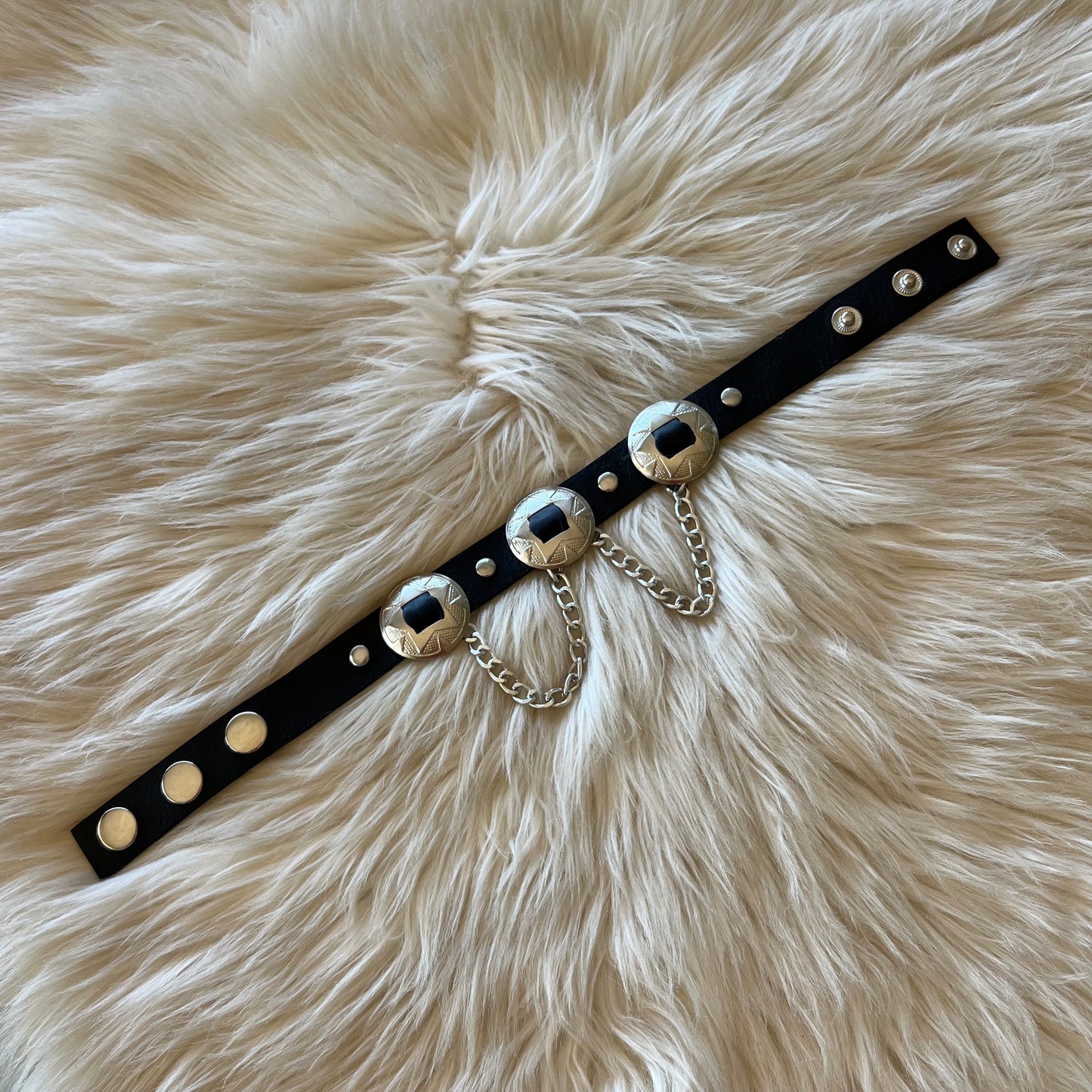 Triple Threat Concho Choker with Looped Chain