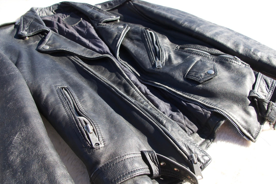 Vintage German Leather Moto Jacket