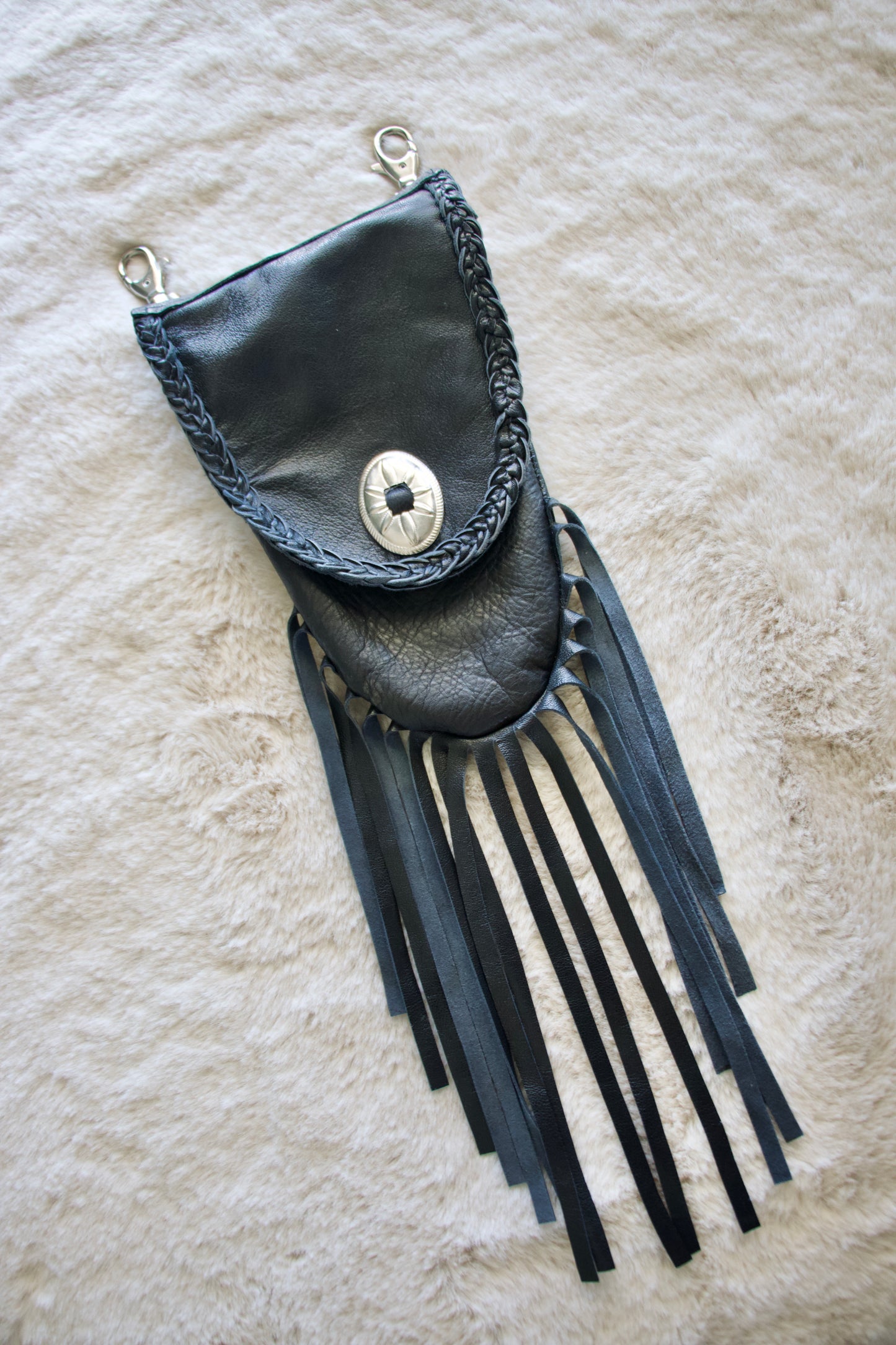 Leather Fringe Pouch