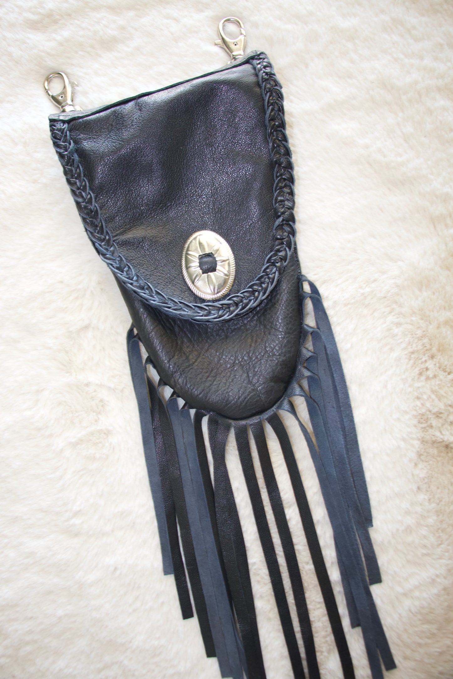Leather Fringe Pouch