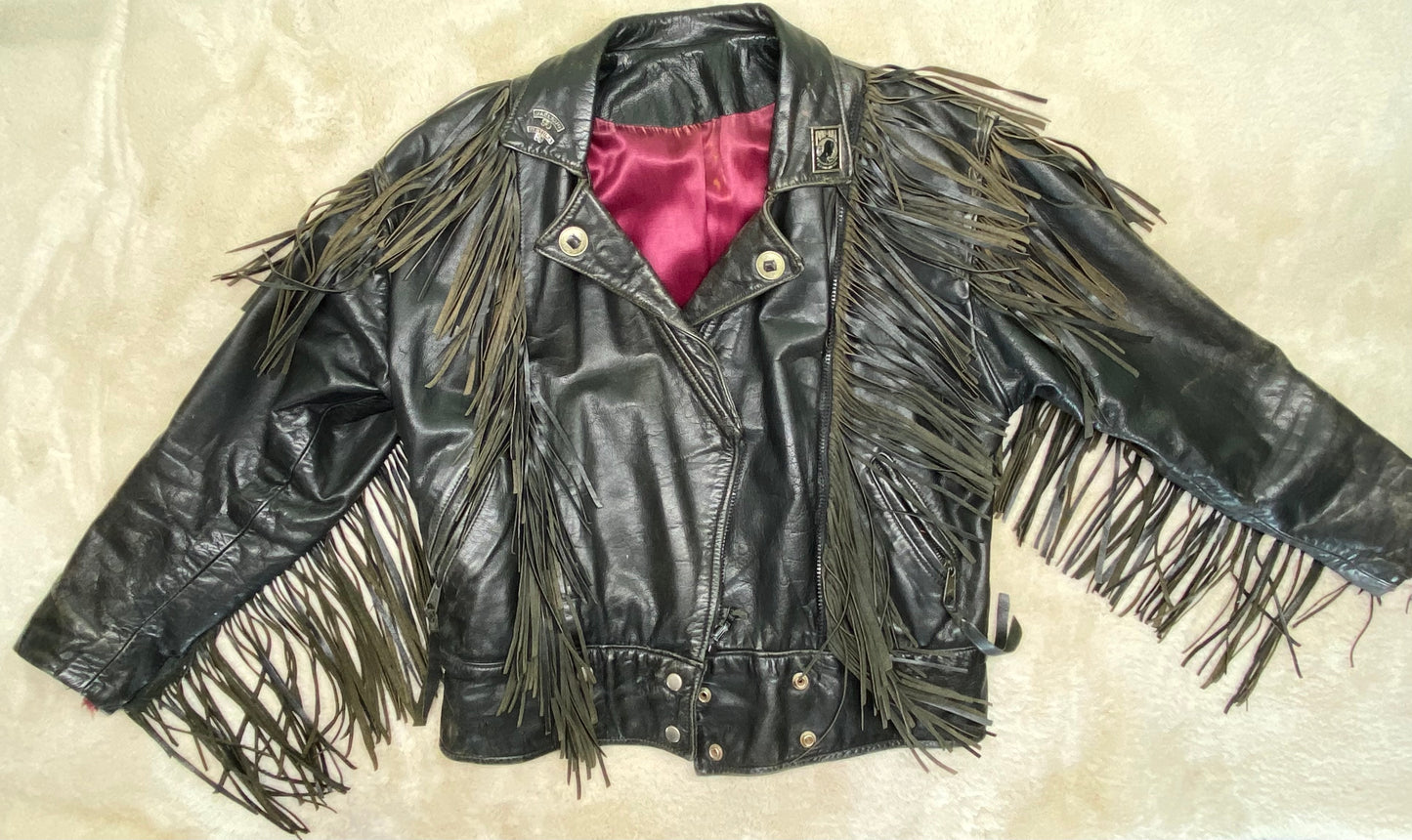 1970's Biker Jacket w/ fringe & conchos