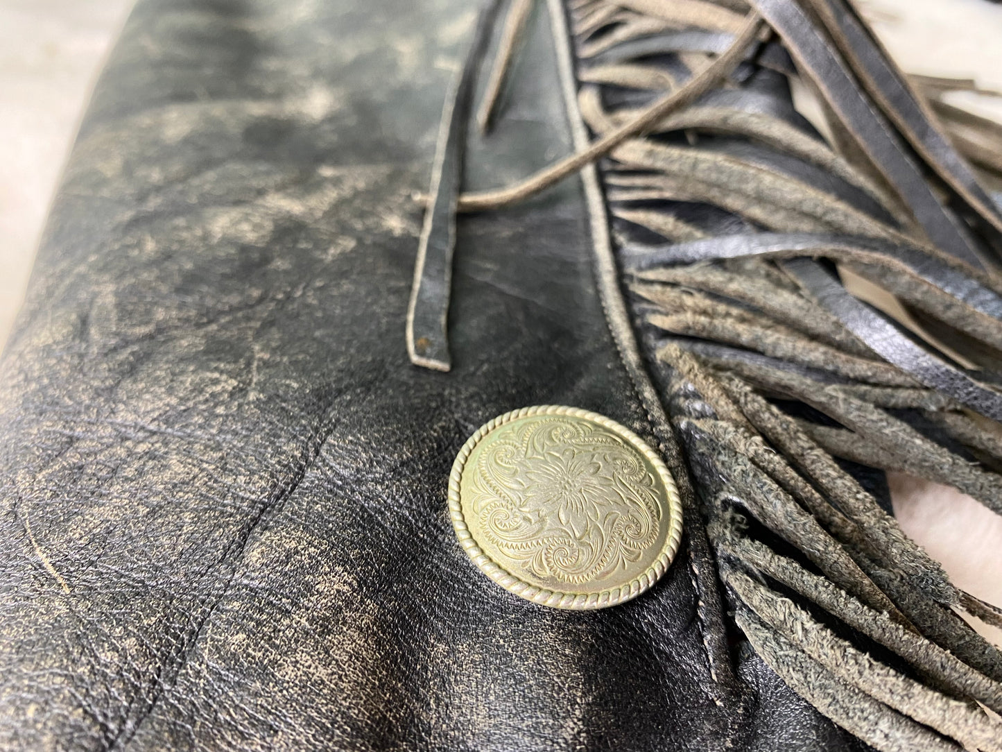 1970's Biker Jacket w/ fringe & conchos