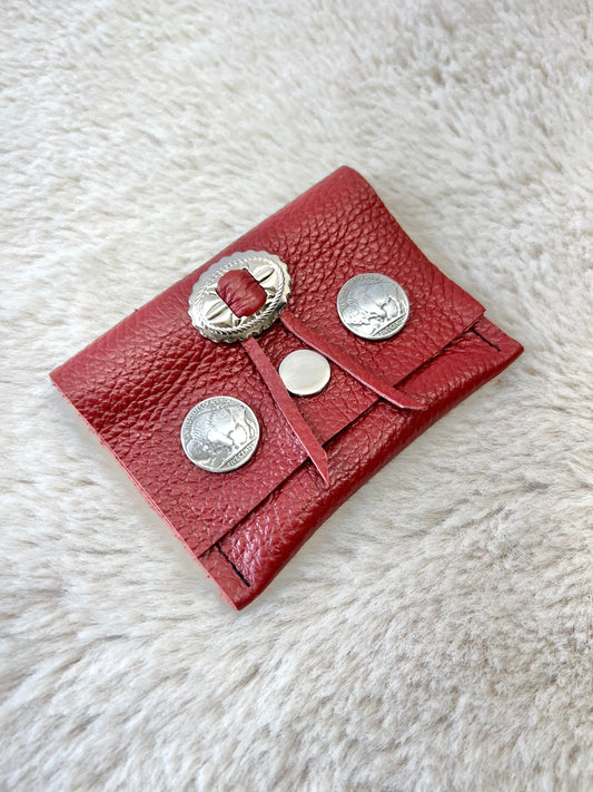 Italian Leather Wallet w/ Buffalo Nickel