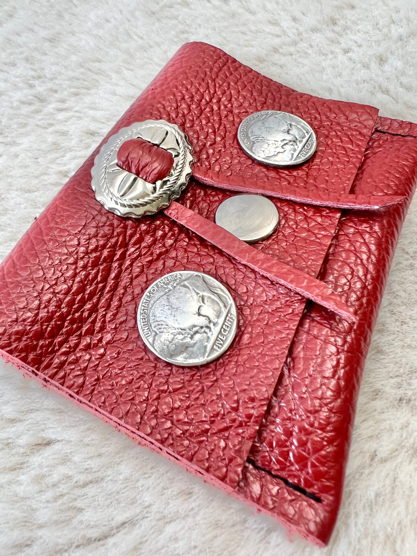 Italian Leather Wallet w/ Buffalo Nickel