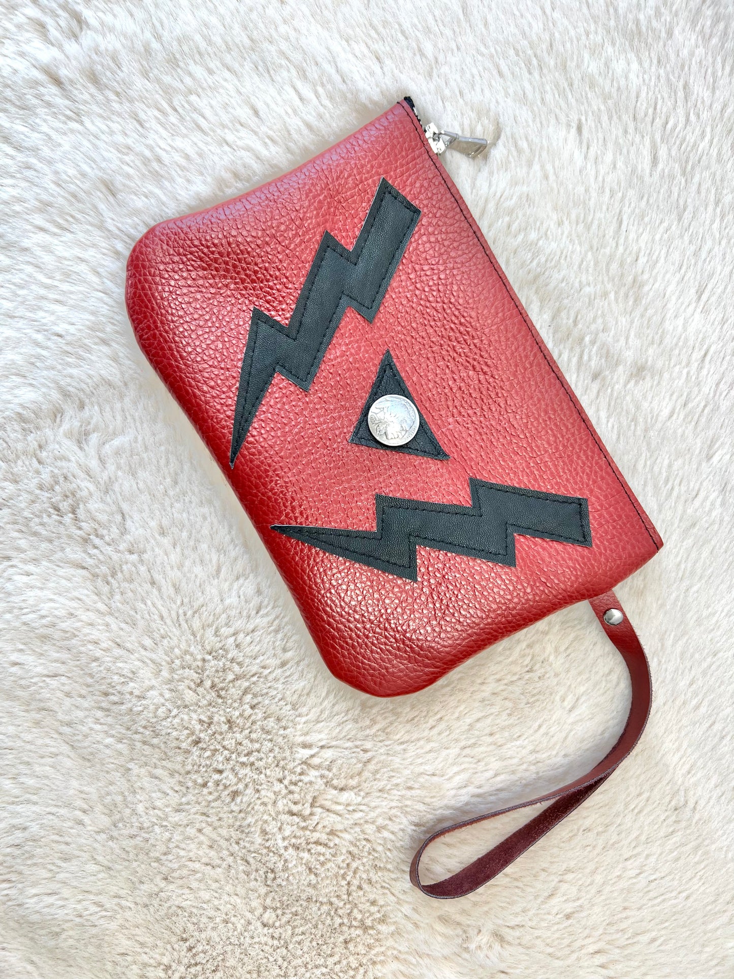 Red Lightning Clutch w/ Indian Nickel