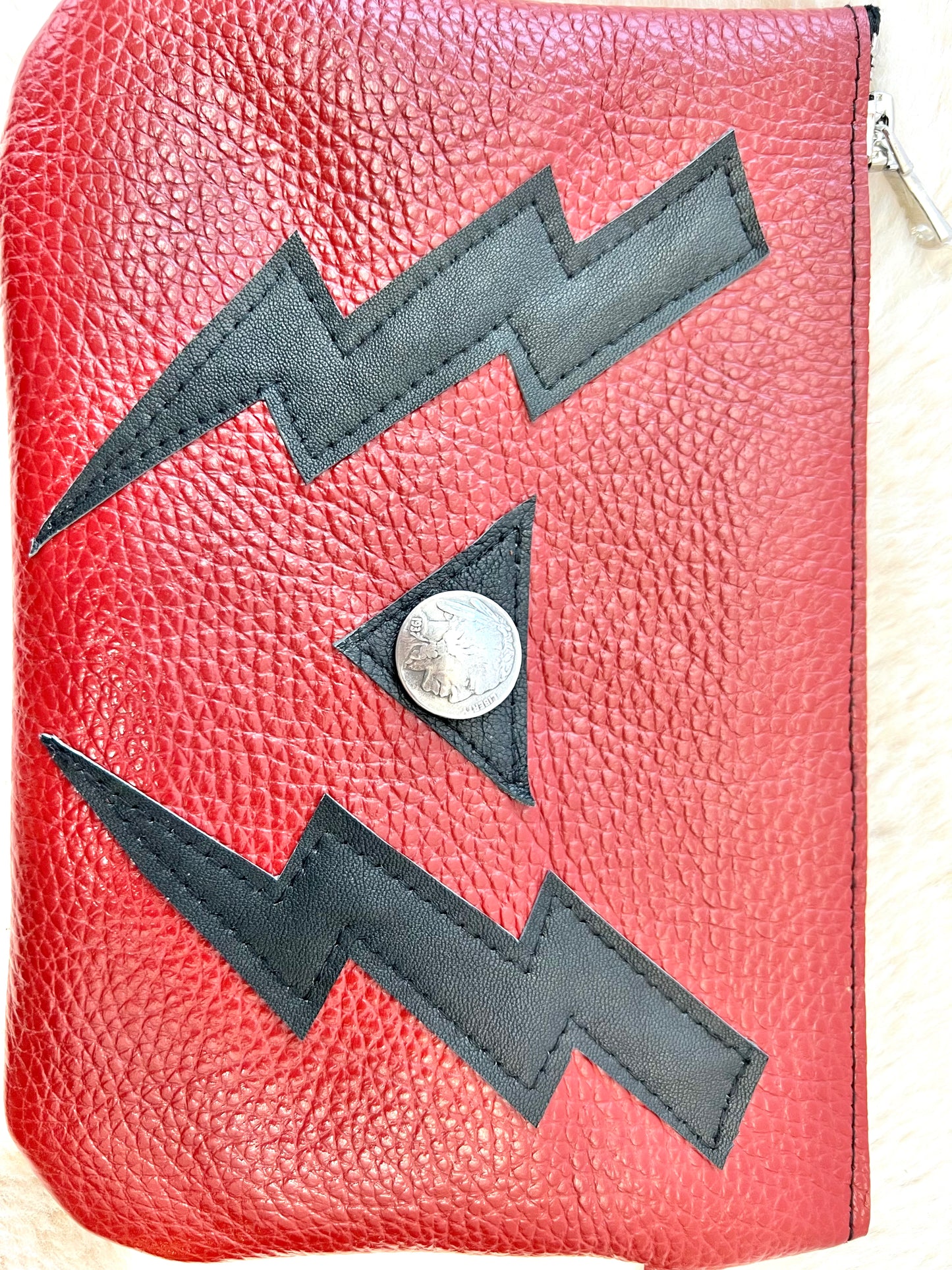 Red Lightning Clutch w/ Indian Nickel