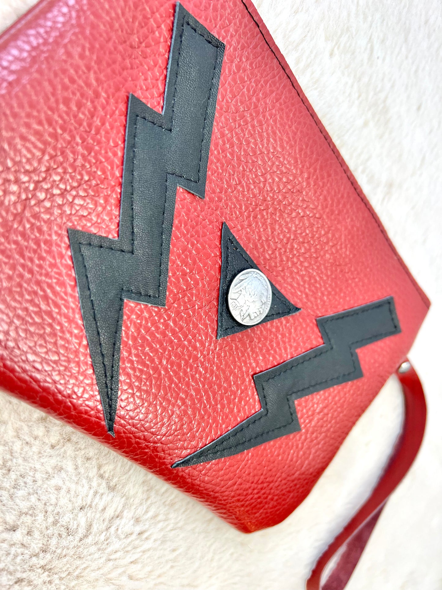Red Lightning Clutch w/ Indian Nickel