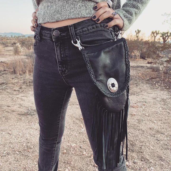 Leather Fringe Pouch