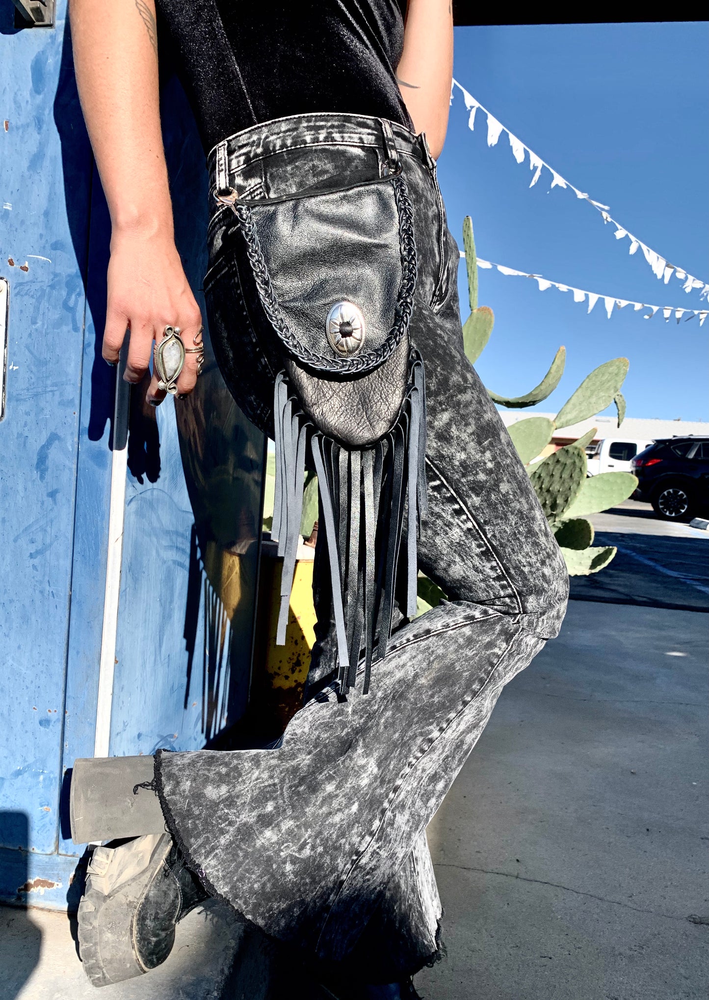 Leather Fringe Pouch