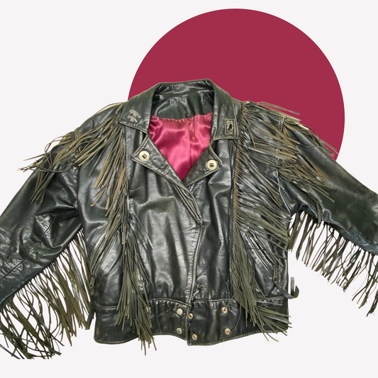 1970's Biker Jacket w/ fringe & conchos