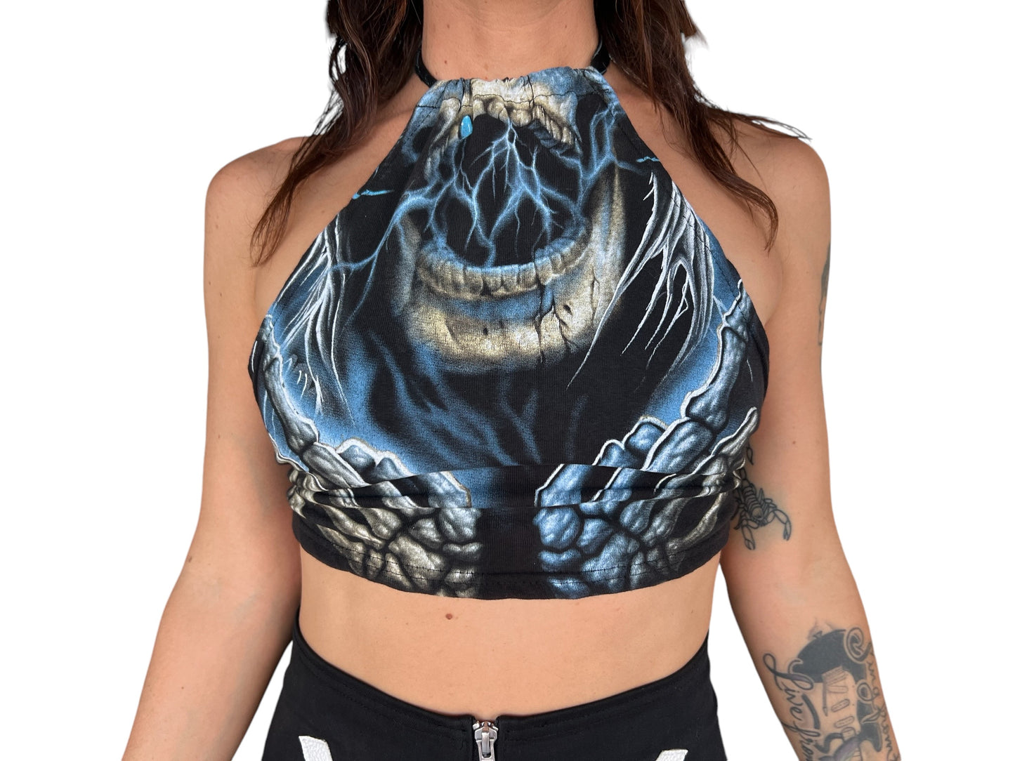 Screaming Skull High Neck Halter