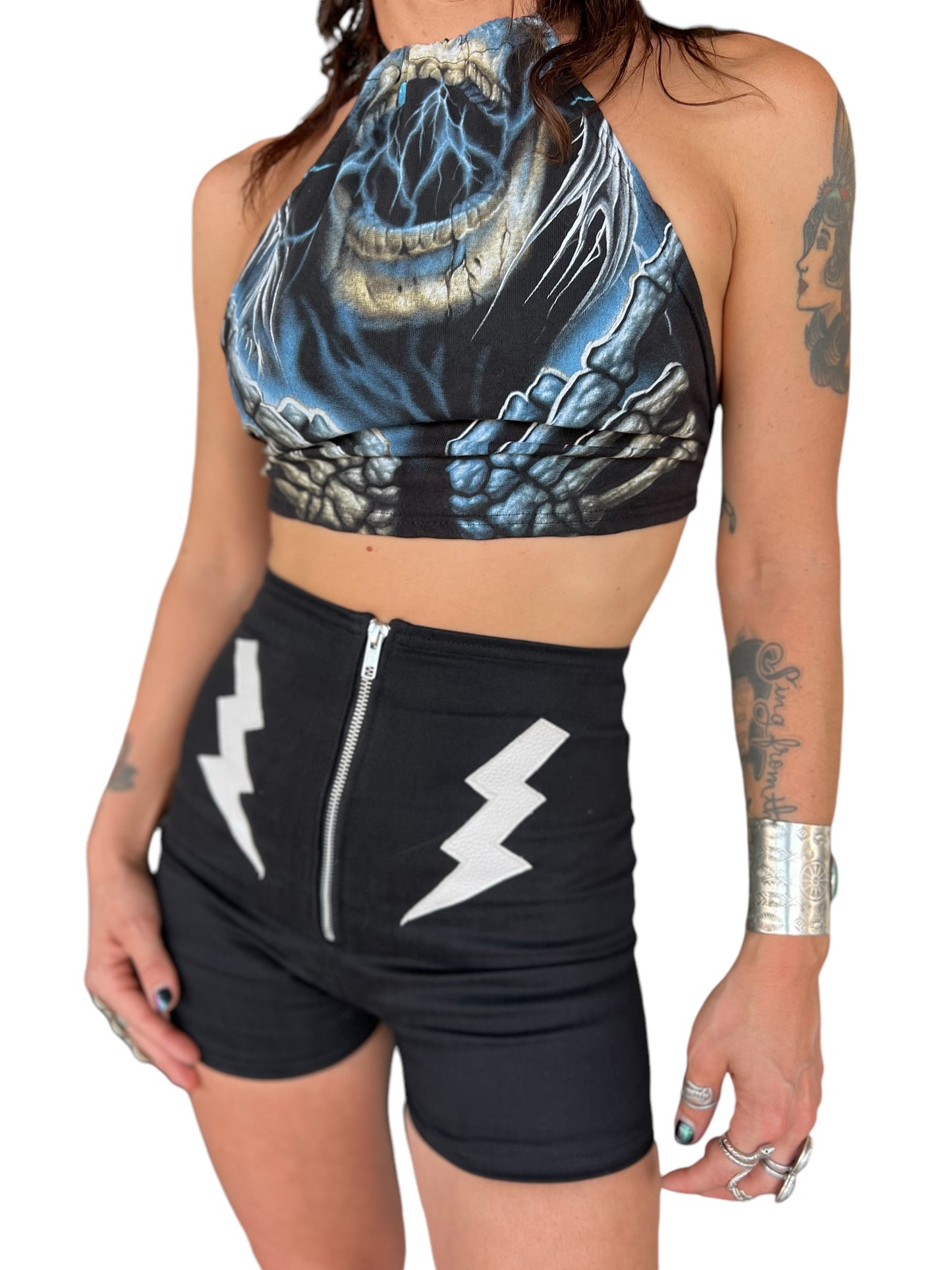 Screaming Skull High Neck Halter