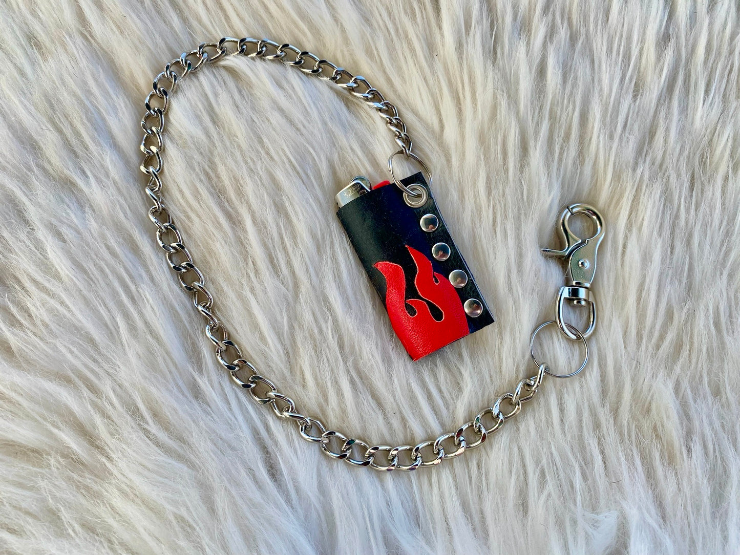 Turbo Flame Lighter Case w/ Chain