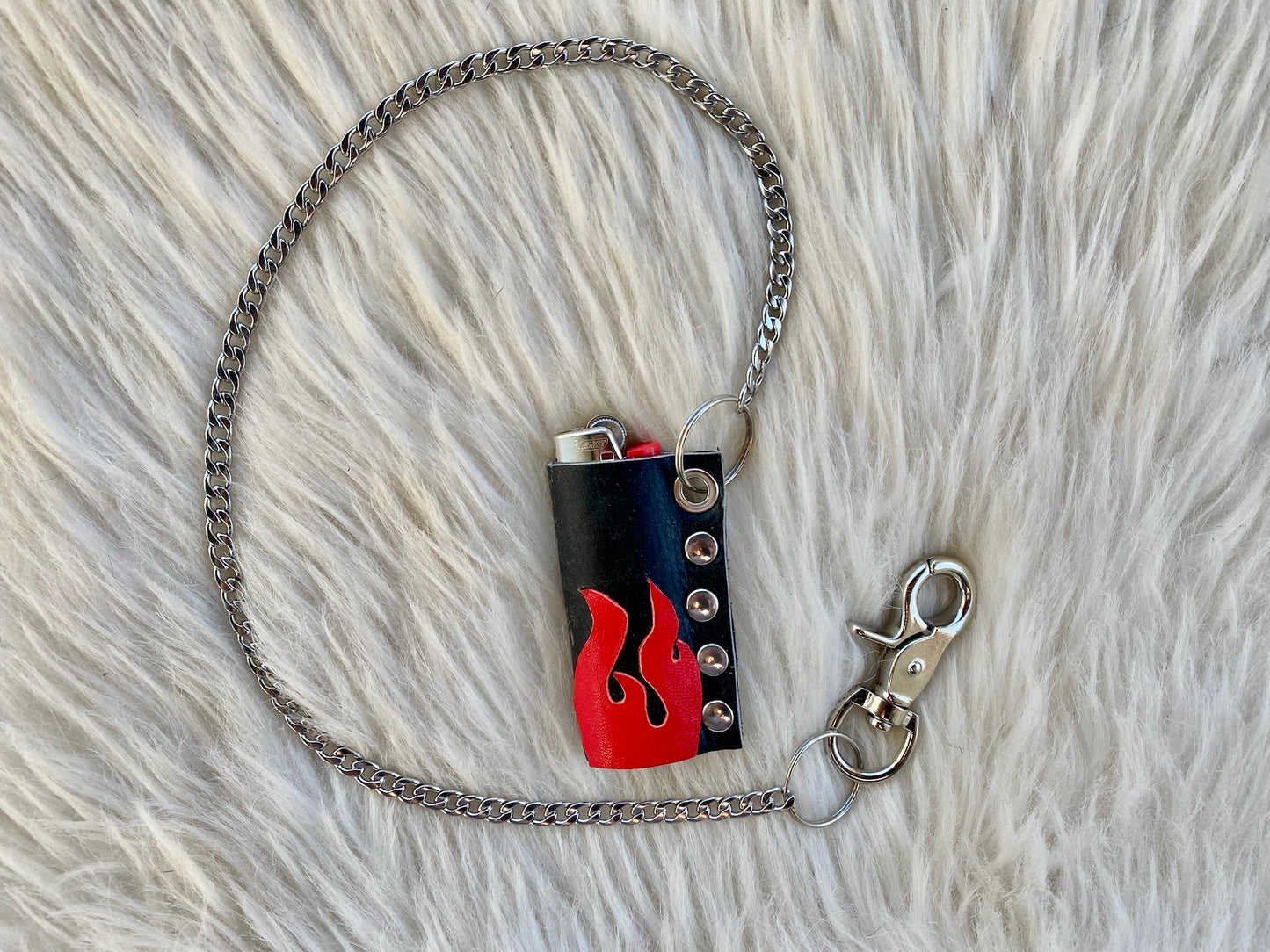 Turbo Flame Lighter Case w/ Chain