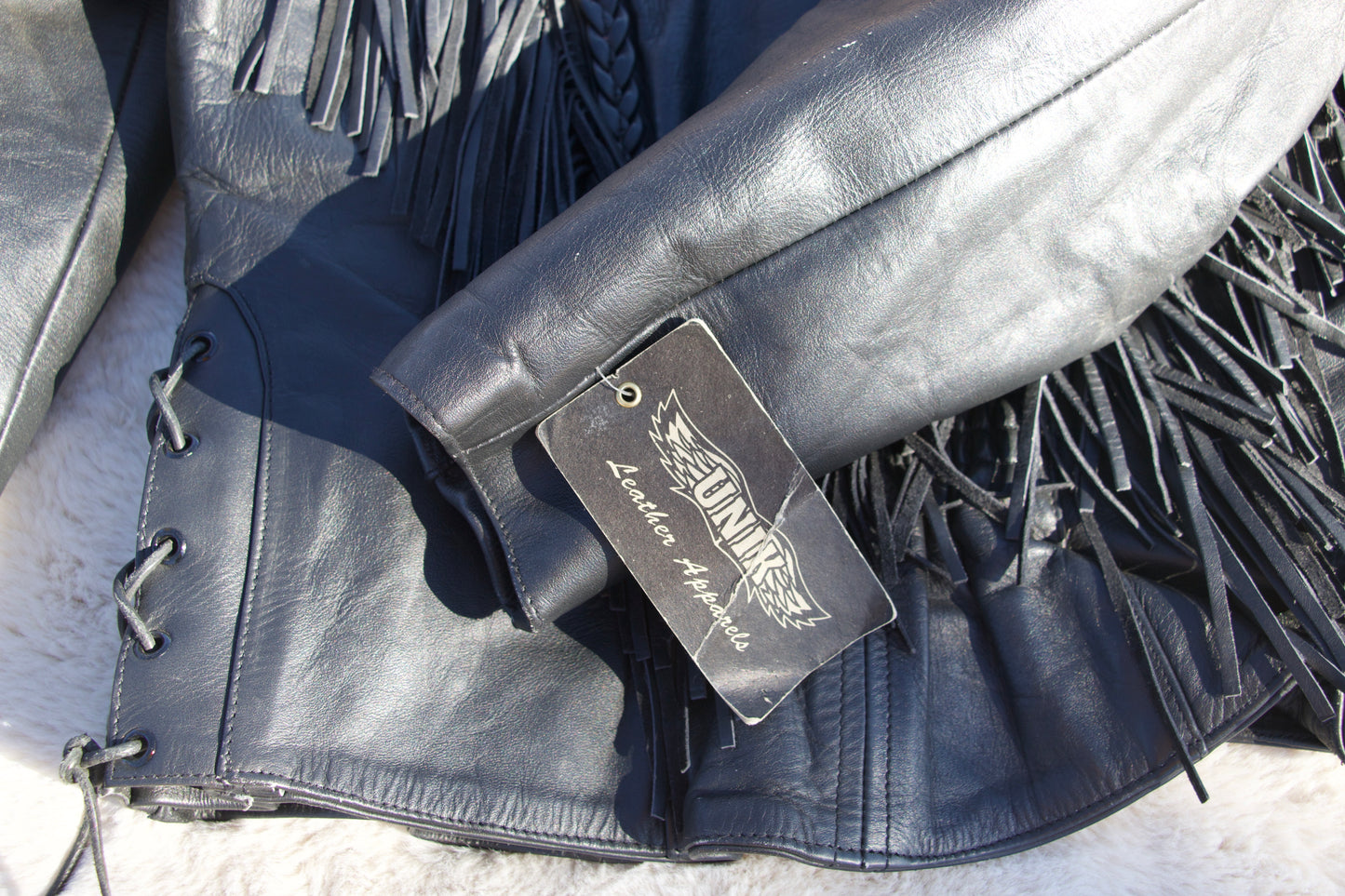 Vintage Fringe Leather Jacket by Unik
