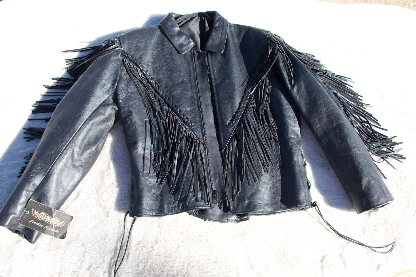Vintage Fringe Leather Jacket by Unik