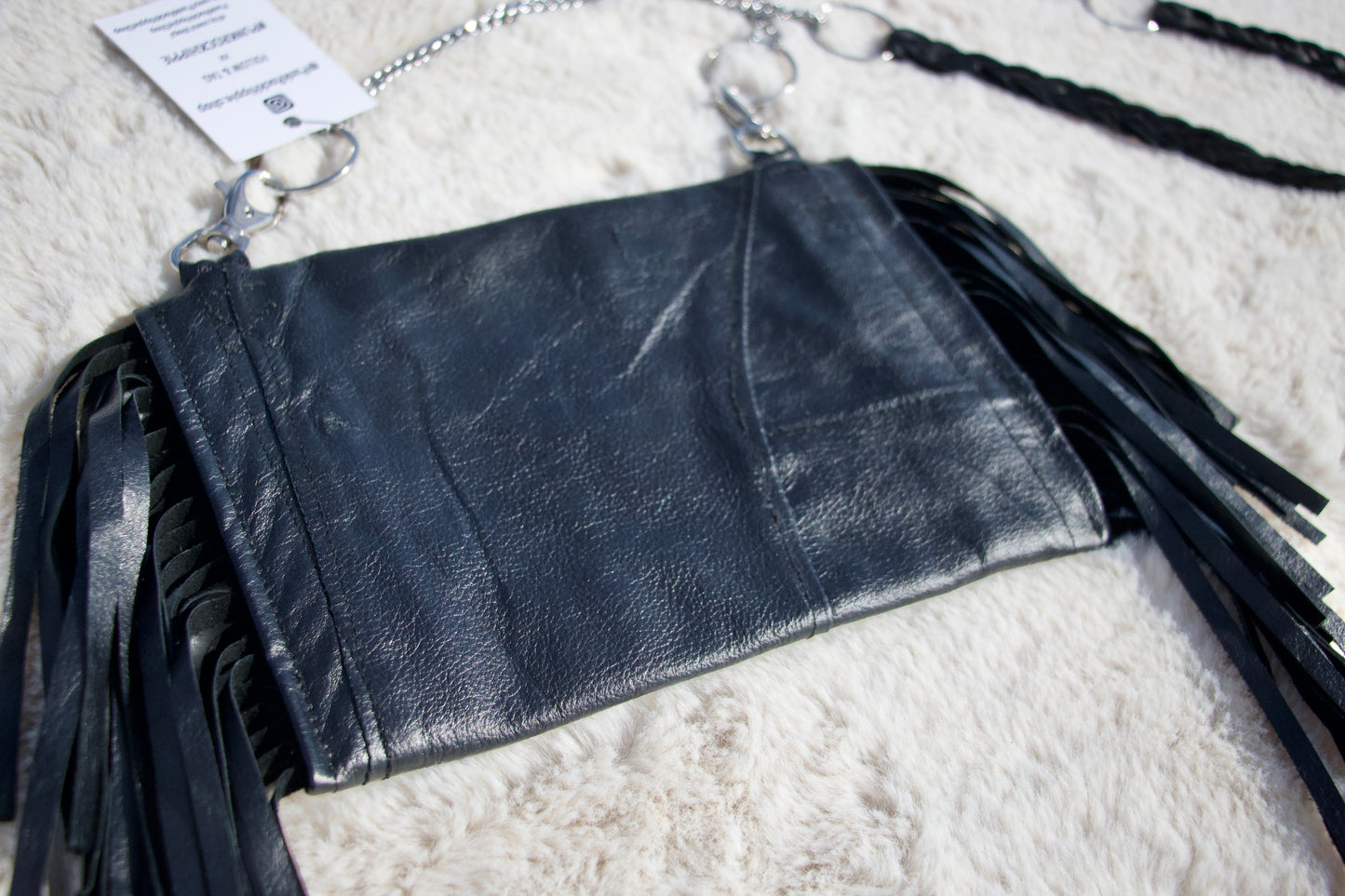 Black Patchwork Leather Handbag